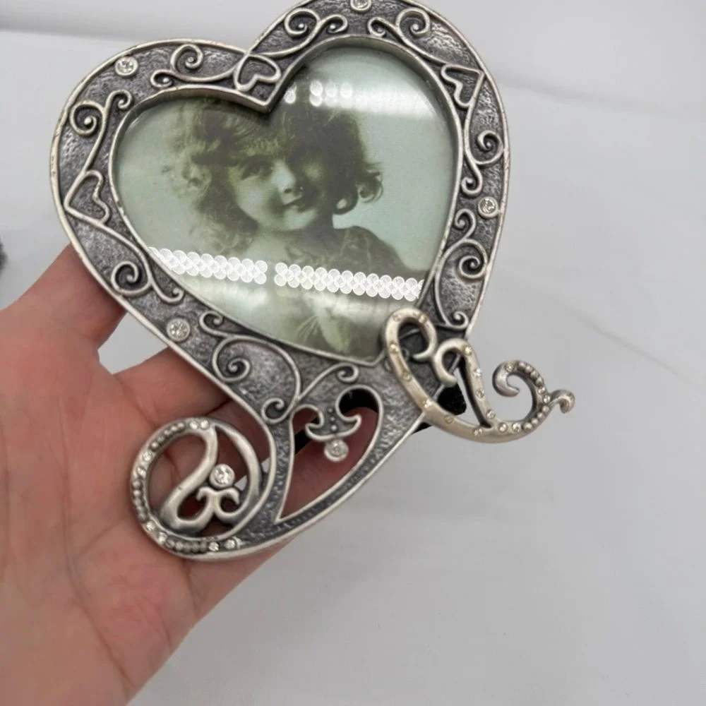 Picture Frame Set of 2 Rhinestone Ornate Victorian Romantic Filigree Decor
